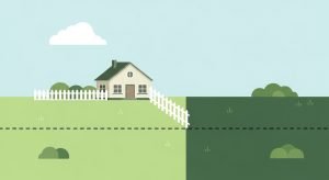 Minh họa hành vi lấn đất và chiếm đất khi xây dựng vượt ranh giới thửa đất